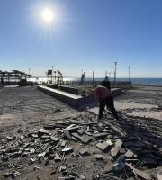 Εργασίες αναβάθμισης σε παραλιακή πλατεία της Αλεξανδρούπολης.