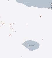 Η περιοχή μεταξύ Σαμοθράκης και Θάσου, με τα στίγματα των τουρκικών σκαφών.