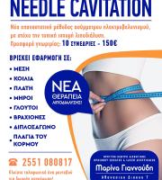To Needle Cavitation ανώδυνα και αναίμακτα, διαλύει ομοιόμορφα το λίπος και την κυτταρίτιδα χωρίς σημάδια