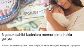 Διορισμός στο Δημόσιο για όποια Τουρκάλα κάνει τρία παιδιά