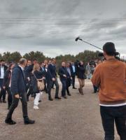 Ο Κυριάκος Μητσοτάκης στο εργοτάξιο της Ανατολικής Περιφερειακής Οδού στην Αλεξανδρούπολη