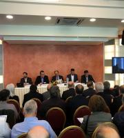 Οι ομιλητές της συνεδρίας με θεμα "Παραγωγική Ανασυγκρότηση, Ενέργεια και Περιβάλλον".