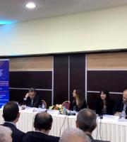 Ο Υπουργός Ψηφιακής Πολιτικής, Τηλεπικοινωνιών και Ενημέρωσης Νίκος Παππάς στο βήμα. 