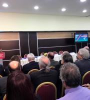 Ο αντιπρόεδρος της Κυβέρνησης Γιάννης  Δραγασάκης στο βήμα.