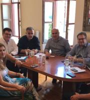 Δημήτρης Πέτροβιτς, Θανάσης Βίτσας, Χρήστος Μέτιος, Κώστας Αντωνιάδης στη συνάντηση που είχαν στη Σαμοθράκη 