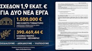 1,9 εκατ. ευρώ επιπλέον για δύο νέα έργα στον Δήμο Αλεξανδρούπολης