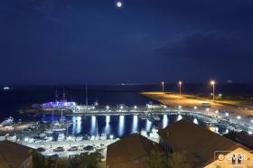 "Starring at the first fullmoon of August, at our lovely port"