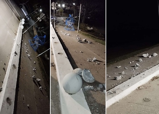 Καταστροφές στην παραλία της Αγίας Παρασκευής Μάκρης.