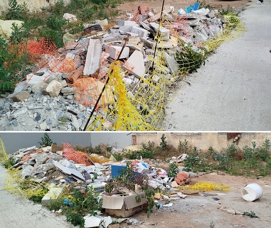 Πέταγμα μπάζων ακόμα και στο κέντρο της Αλεξανδρούπολης και μάλιστα από εργασίες για τα νέα πεζοδρόμια της παραλίας.