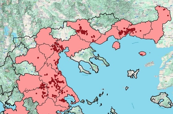 Νέες εστίες ευλογιάς και νέα οριοθέτηση ζωνών εφαρμογής μέτρων.