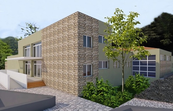 Μακέτα από πρόταση αναβάθμισης της Μονάδας Ιαματικής Θεραπείας στη Σαμοθράκη.