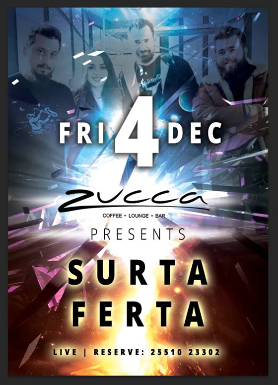 Οι "Surta Ferta" live την Παρασκευή στο Zucca cafe bar