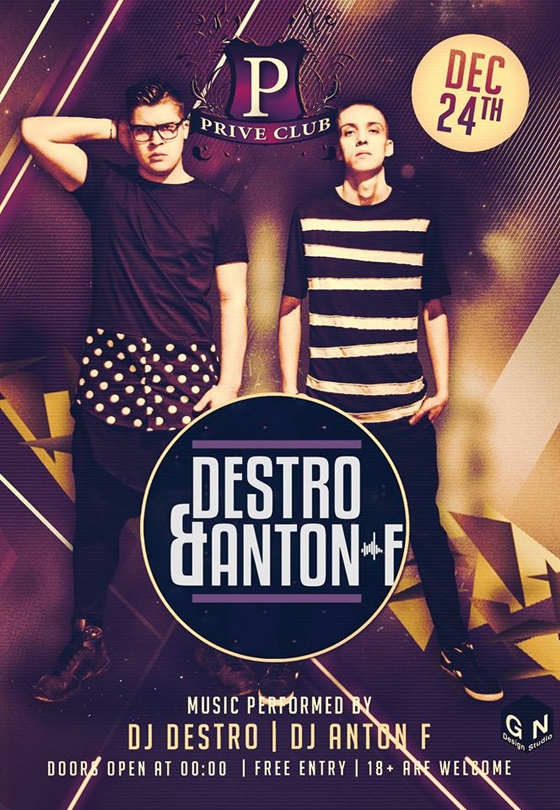 Οι "Destro&Anton-F" την Πέμπτη στο Prive Club