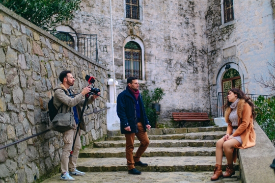 Στιγμιότυπο από τα γυρίσματα του video clip στους δρόμους της Σαμοθράκης.
