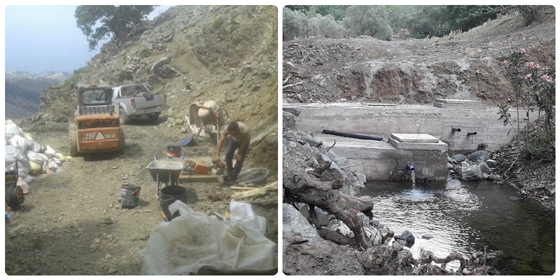 Τα έργα από αριστερά σε Μακρυλιές & Ασκάμνες 