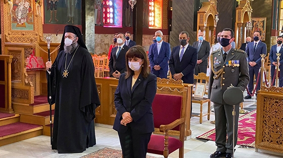Κατά τη δοξολογία στη Μητρόπολη Αλεξανδρούπολης