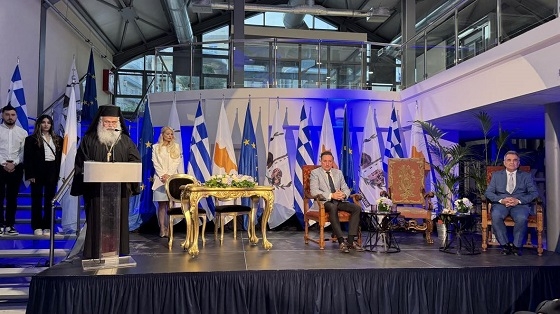 Ο Αρχιεπίσκοπος Κύπρου, κατά την τελετή αναγόρευσής του σε επίτιμο δημότη Αλεξανδρούπολης.