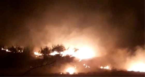 Φωτογραφία από την πυρκαγιά στην Τουρκία, απέναντι από το Λυκόφως Σουφλίου.