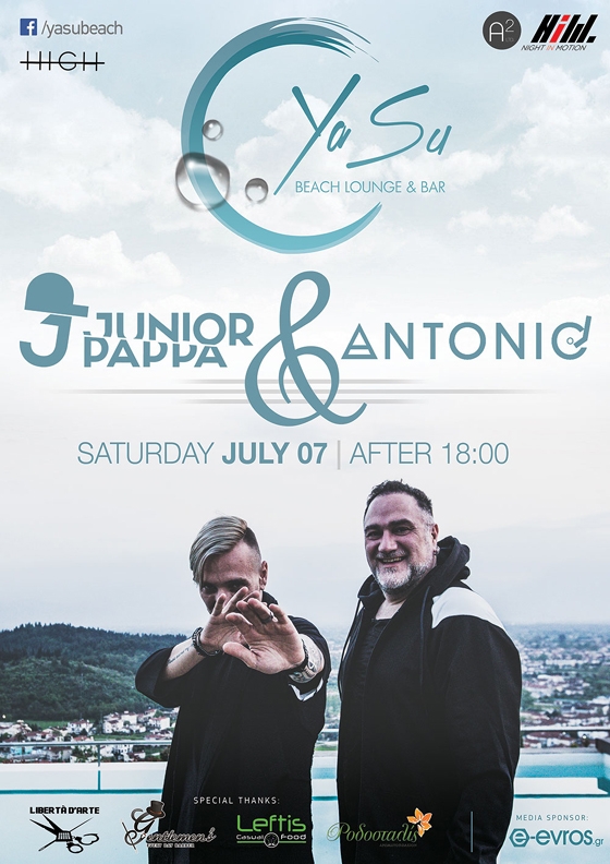 Junior Pappa & Antonio έρχονται στο Yasu beach bar