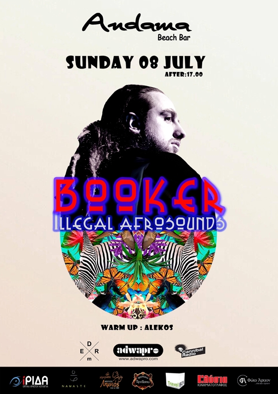 O dj Booker στα decks του Andama beach bar