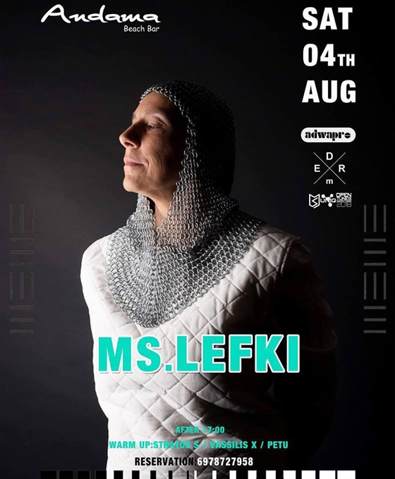 H γνωστή dj και μουσική παραγωγός Ms Lefki για ένα δυνατό dj set στο Andama beach bar!