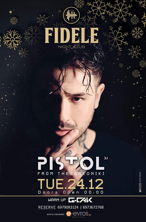 O dj Pistol παραμονή των Χριστουγέννων στα decks του Fidele night club!