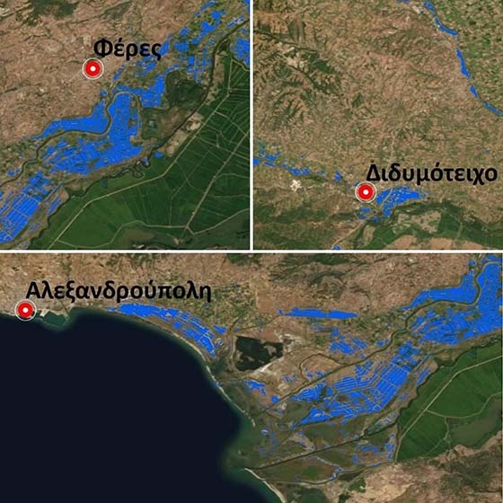 Εκτιμάται ότι πλημμύρισαν 8.750 εκτάρια.