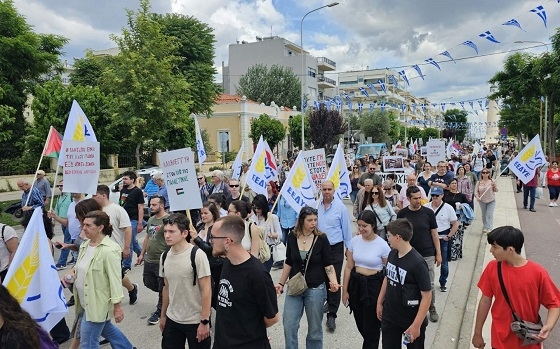 Φωτογραφία από πρόσφατη κινητοποίηση στην Αλεξανδρούπολη, υπέρ των Παλαιστινίων.