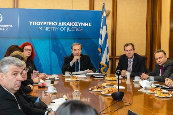 Στιγμιότυπο από την συνάντηση με τον Υπουργό Δικαιοσύνης.