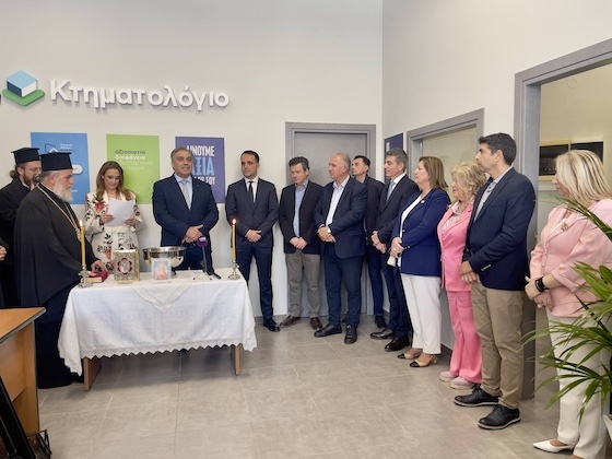 Τα νέα γραφεία εγκαινίασαν ο υφυπουργός Ψηφιακής Διακυβέρνησης, Χρήστος Δερμεντζόπουλος και ο πρόεδρος του Ελληνικού Κτηματολογίου, Θάνος Λίπας.