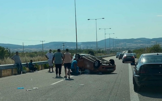 Φωτογραφία ντοκουμέντο από το σημείο του τροχαίου.