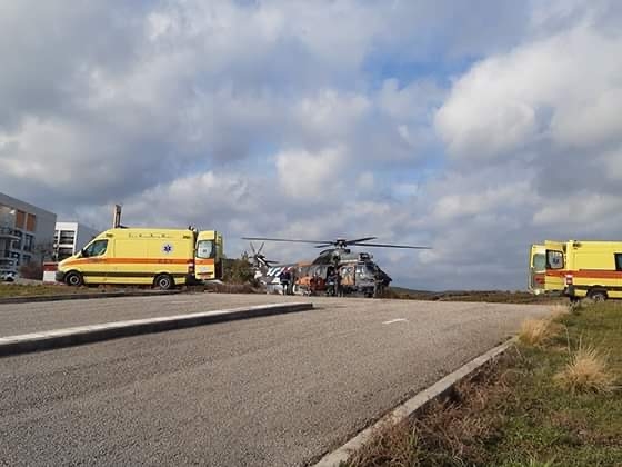 Ελικόπτερο του ΕΚΑΒ μετέφερε τραυματισμένο ασθενή.