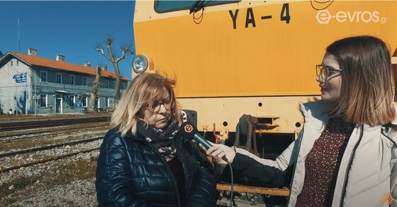 Στιγμιότυπο από την συνέντευξη με την κ.Κατερίνα Κάλτσου, μέλος της ομάδας "Φίλοι του Γαλλικού Σταθμού Αλεξανδρούπολης".